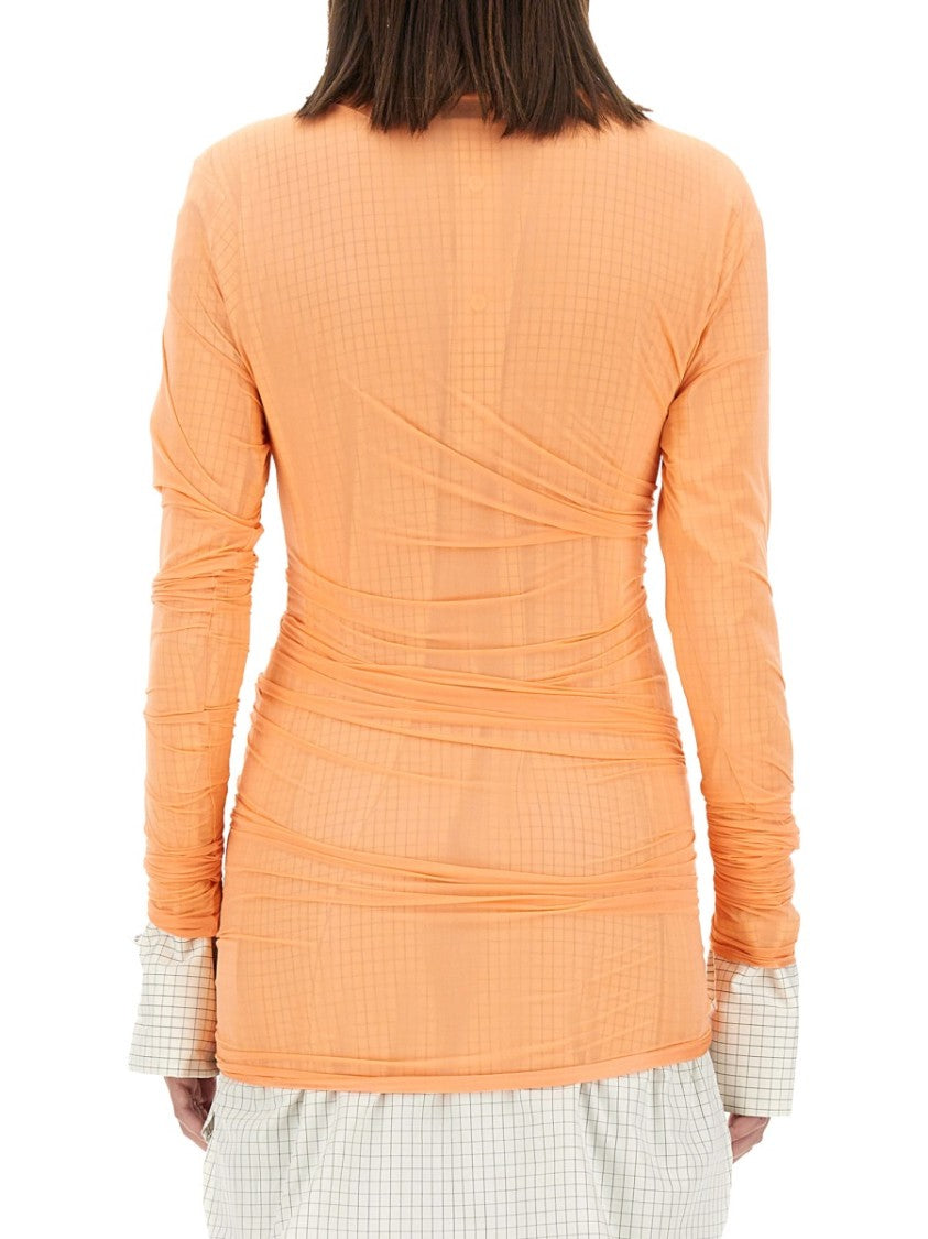 Dries Van Noten Translucent Slim Fit Tulle Top