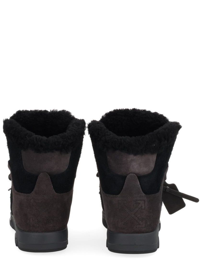 Off-White Anthracite High-Top Fur Boots