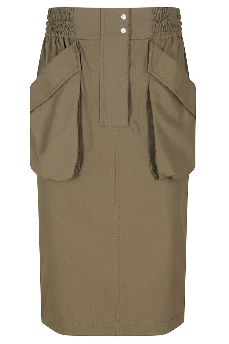 Pinko Cargo-Style Midi Skirt With Drawstring Waist
