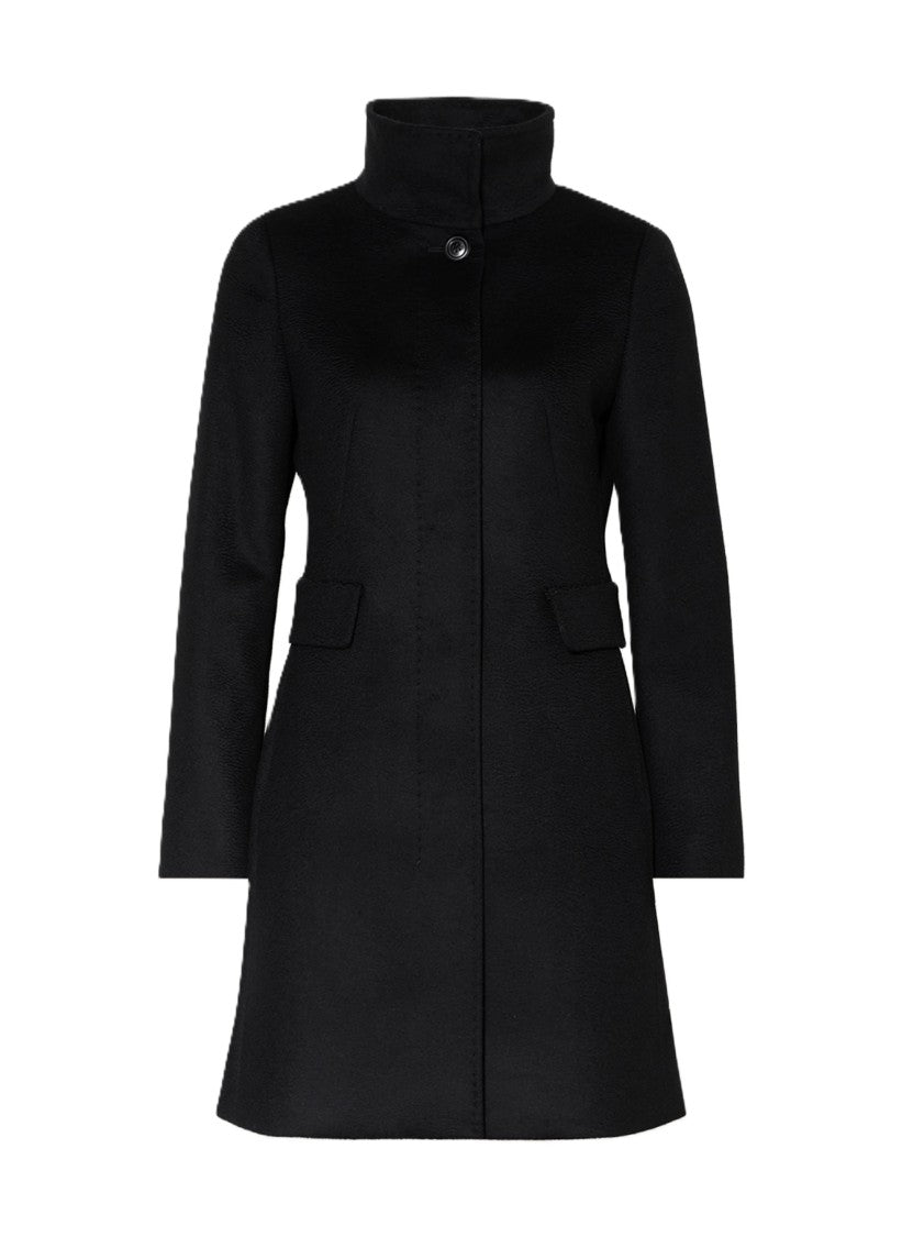Max Mara Sophisticated Black Tailored Coat With High Collar