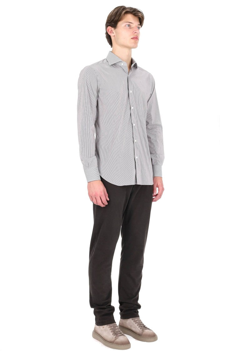 Barba Bacchettata Stretch Poplin Shirt Linea Milano