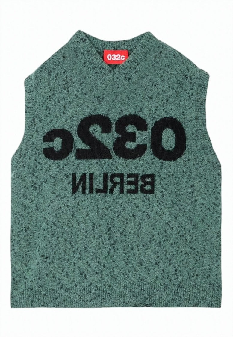 Ambush Speckled Green Sleeveless Knit Vest