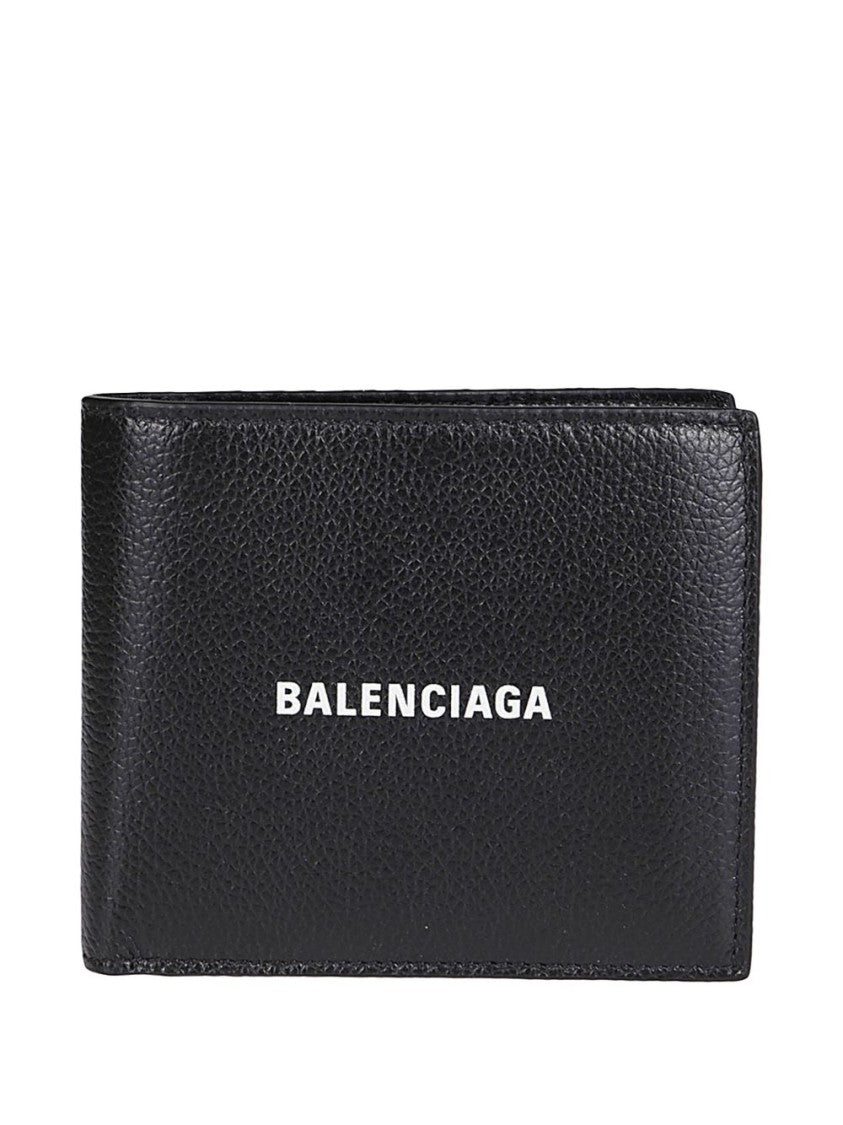 Balenciaga Cash Square Folded Wallet In Grained Calfskin