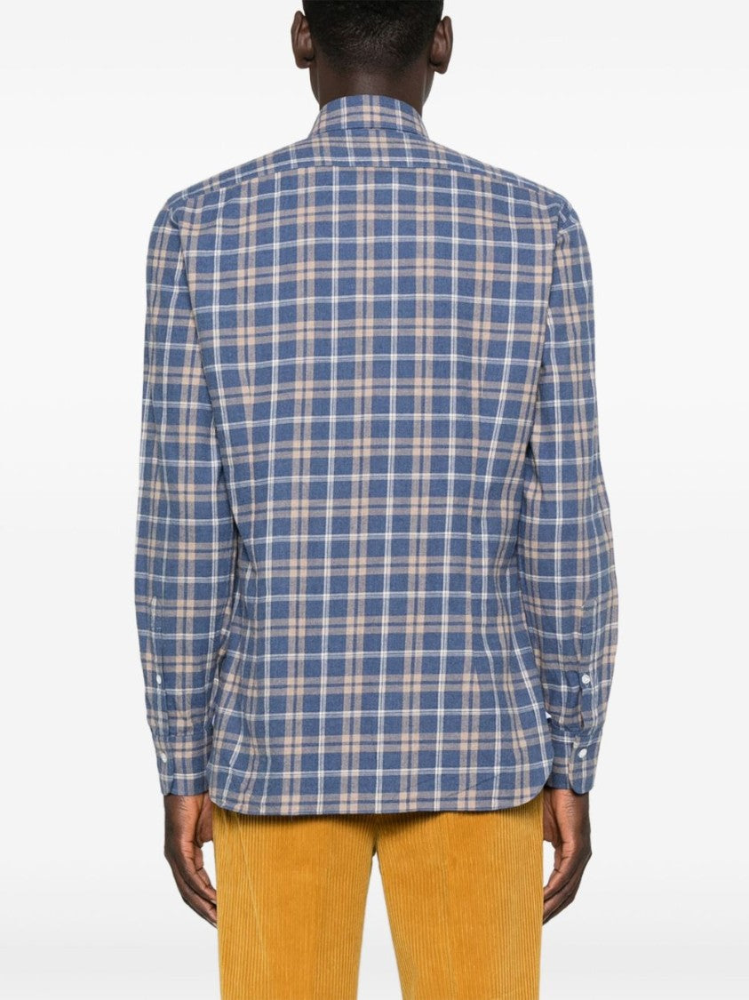 Barba Classic Plaid Long-Sleeve Button-Up Shirt