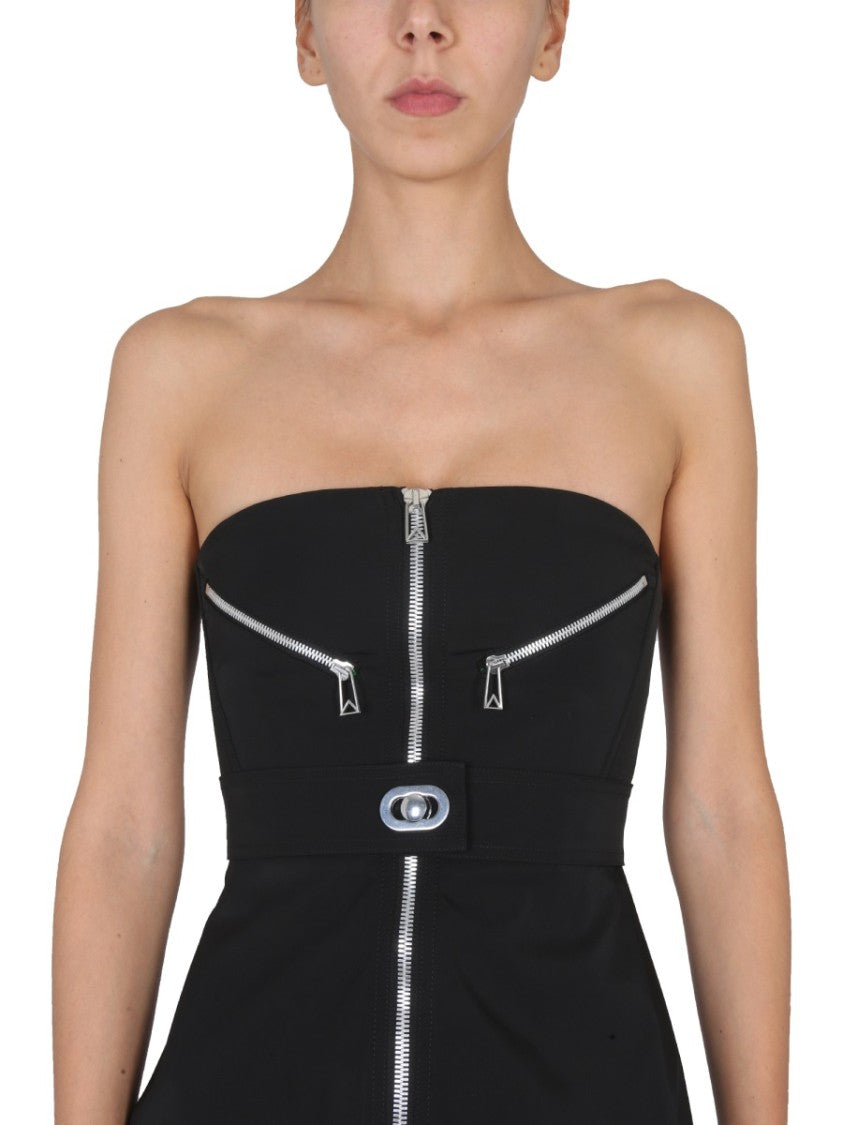 Bottega Veneta Structured Bustier Dress With Front Zip Closure
