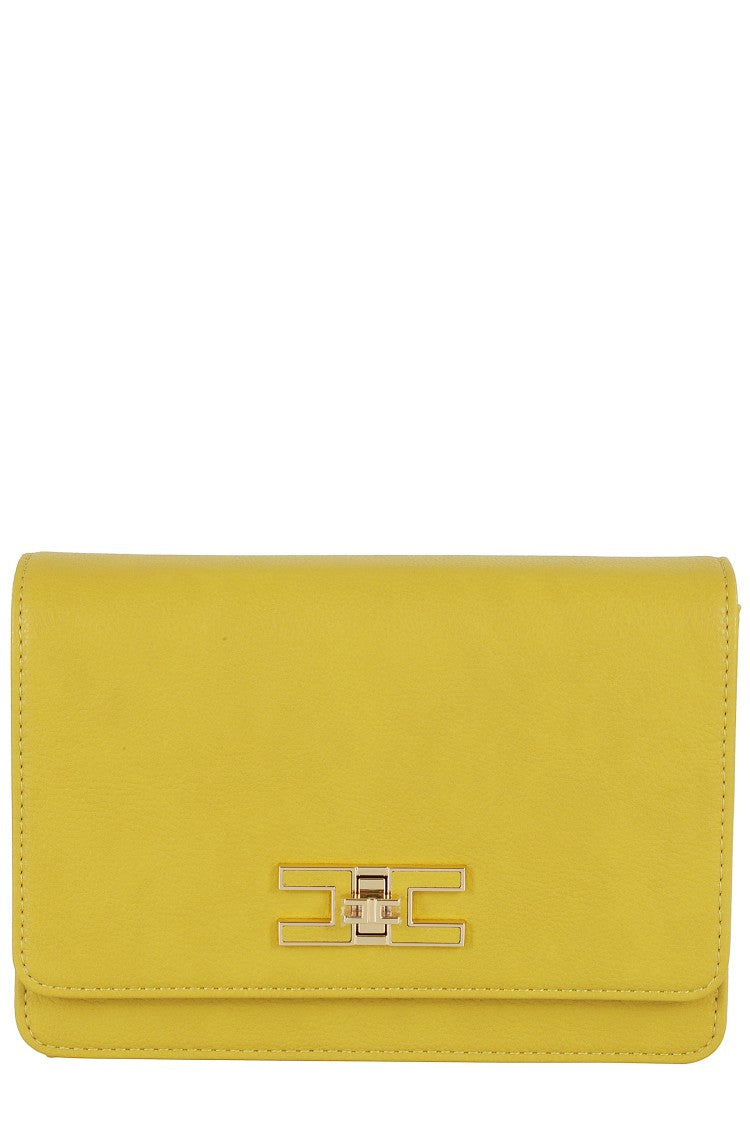 Elisabetta Franchi Curry Eco-Leather Shoulder Bag