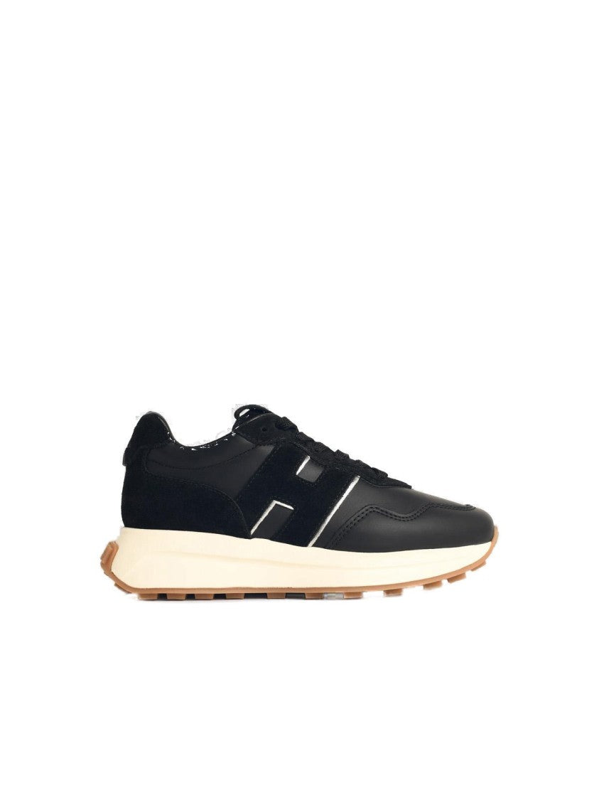 Hogan H641' Black Leather Sneakers