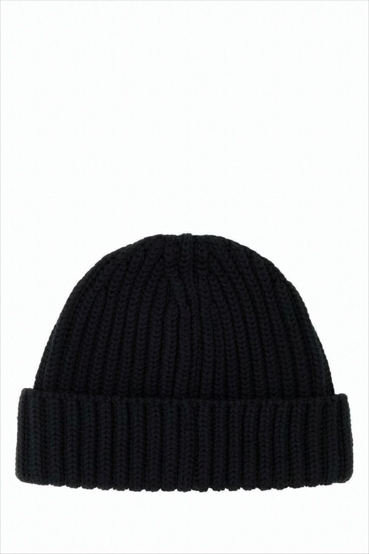 Prada Ribbed Knit Beanie With Folded Cuff