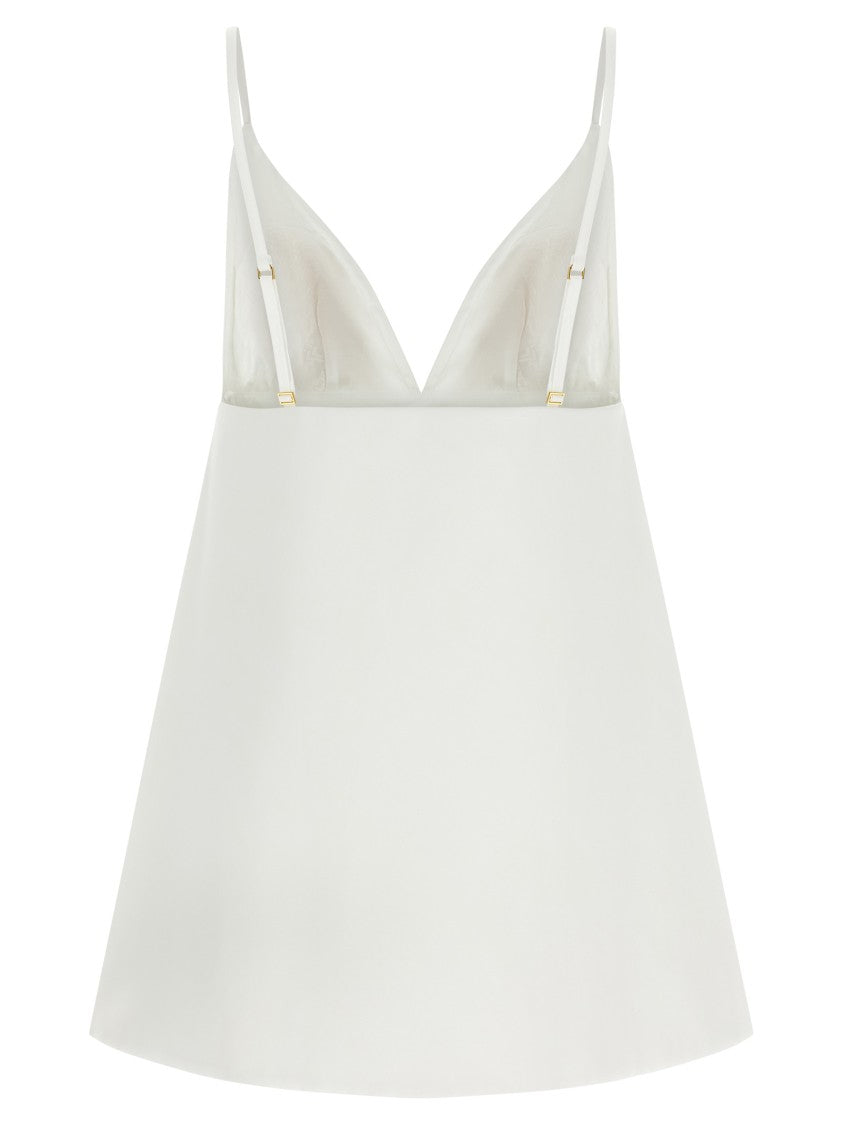 Elisabetta Franchi Duchesse Mini Dress With Innovative Back Cape Design