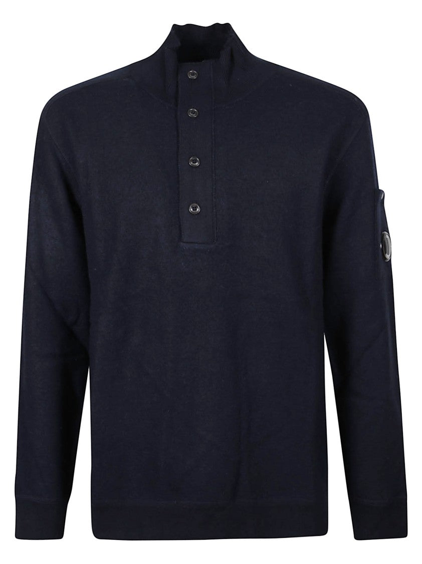 C.P. Company Navy Blue Sweater With High Collar