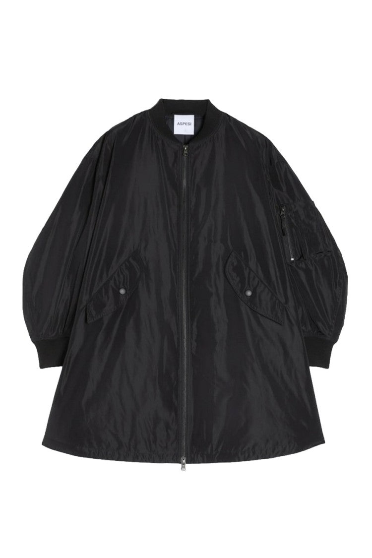 Aspesi Black Bombo Re Zip-Front Bomber Jacket