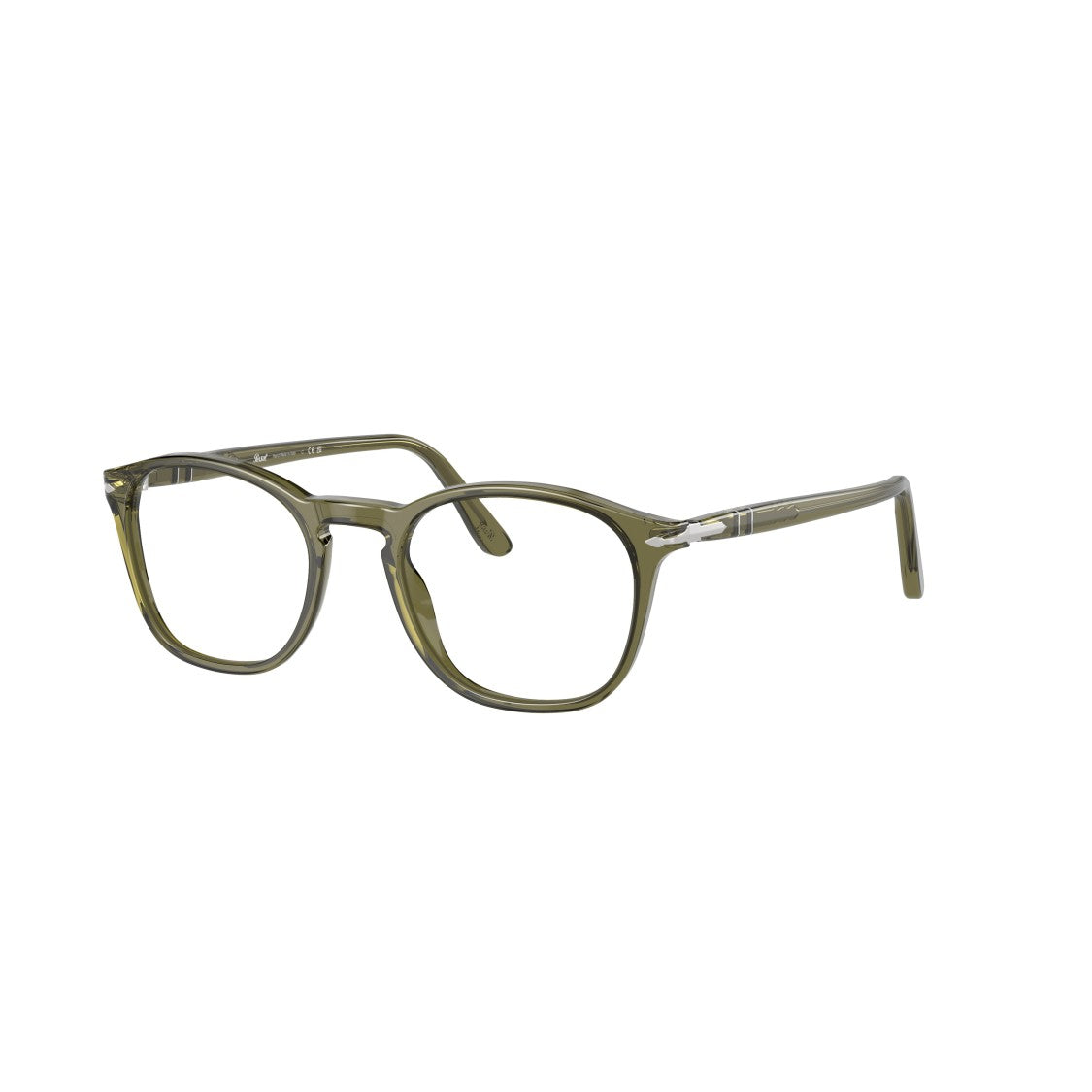 Persol 0Po3007v Translucent Olive Green Acetate Sunglasses With Silver Accents