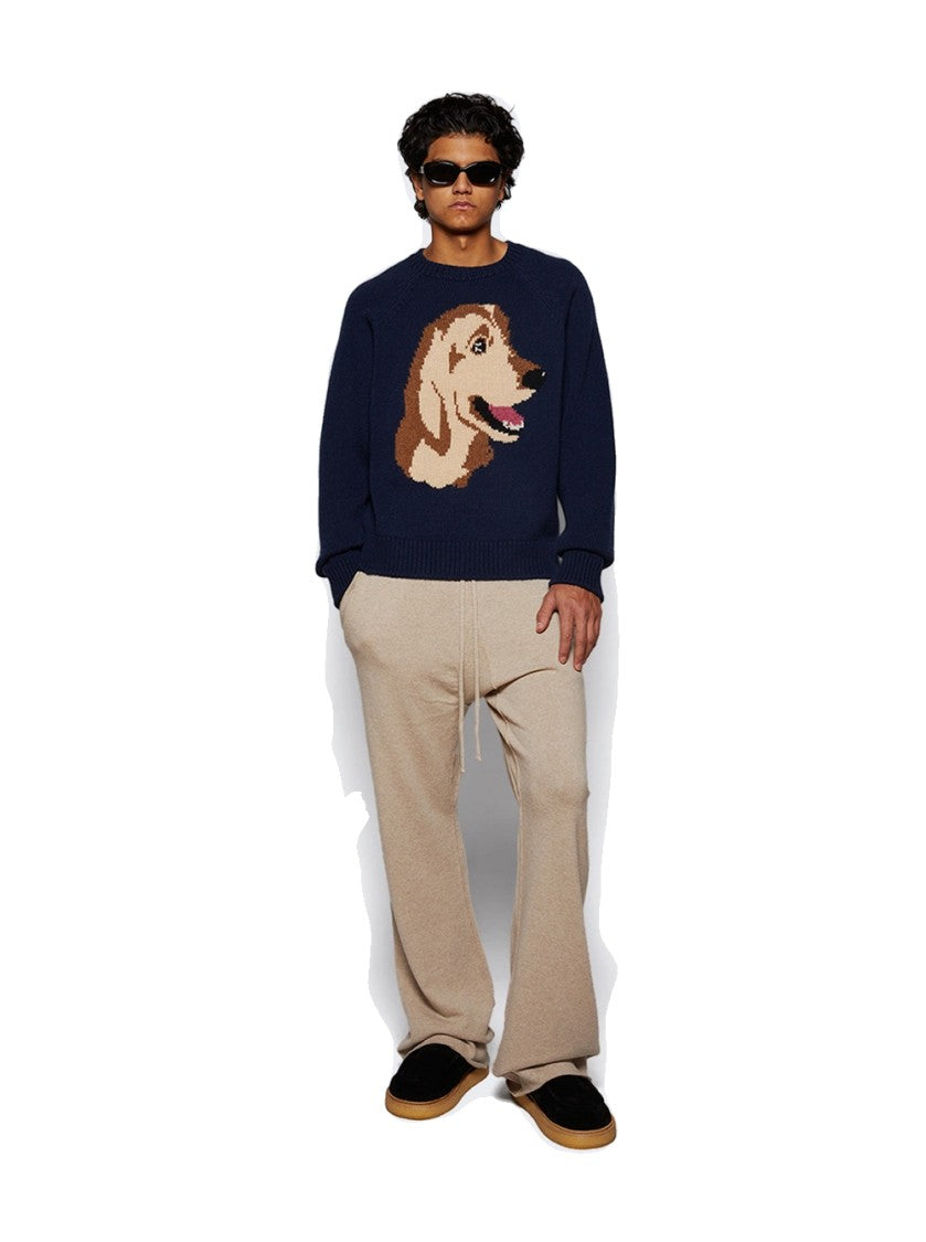 The Elder Statesman Retriever Raglan Sweater Navy