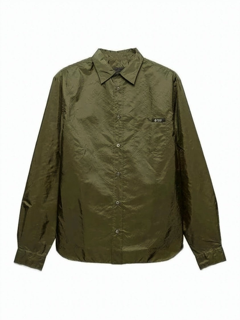 Prada Long-Sleeve Shirt With Classic Collar And Elastic Cuffs