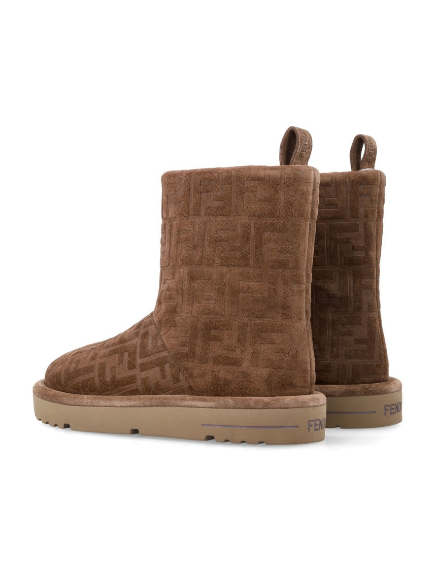 Fendi Après Chic Ff Embossed Suede Boots