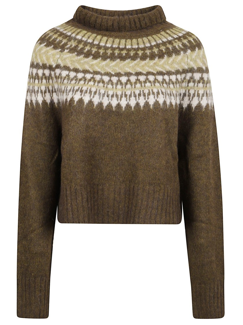 Barbour Fair Isle Roll-Neck Jumper In Soft Alpaca Blend