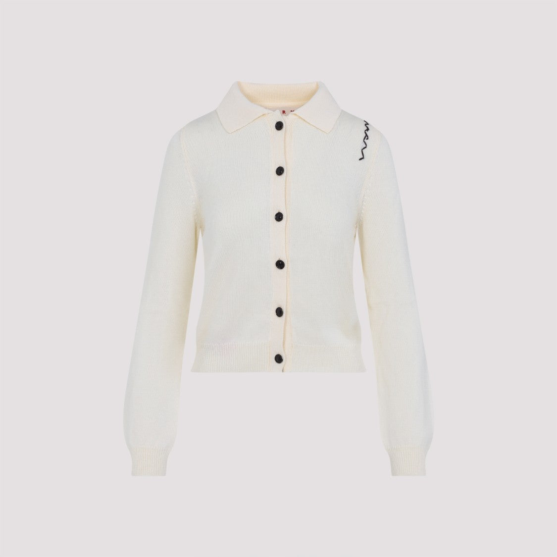 Marni Classic Collar Cardigan With Puffed Sleeves