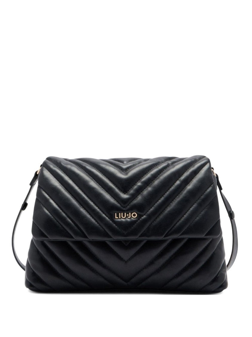 Liu Jo Quilted Black Shoulder Bag With Flap Closure