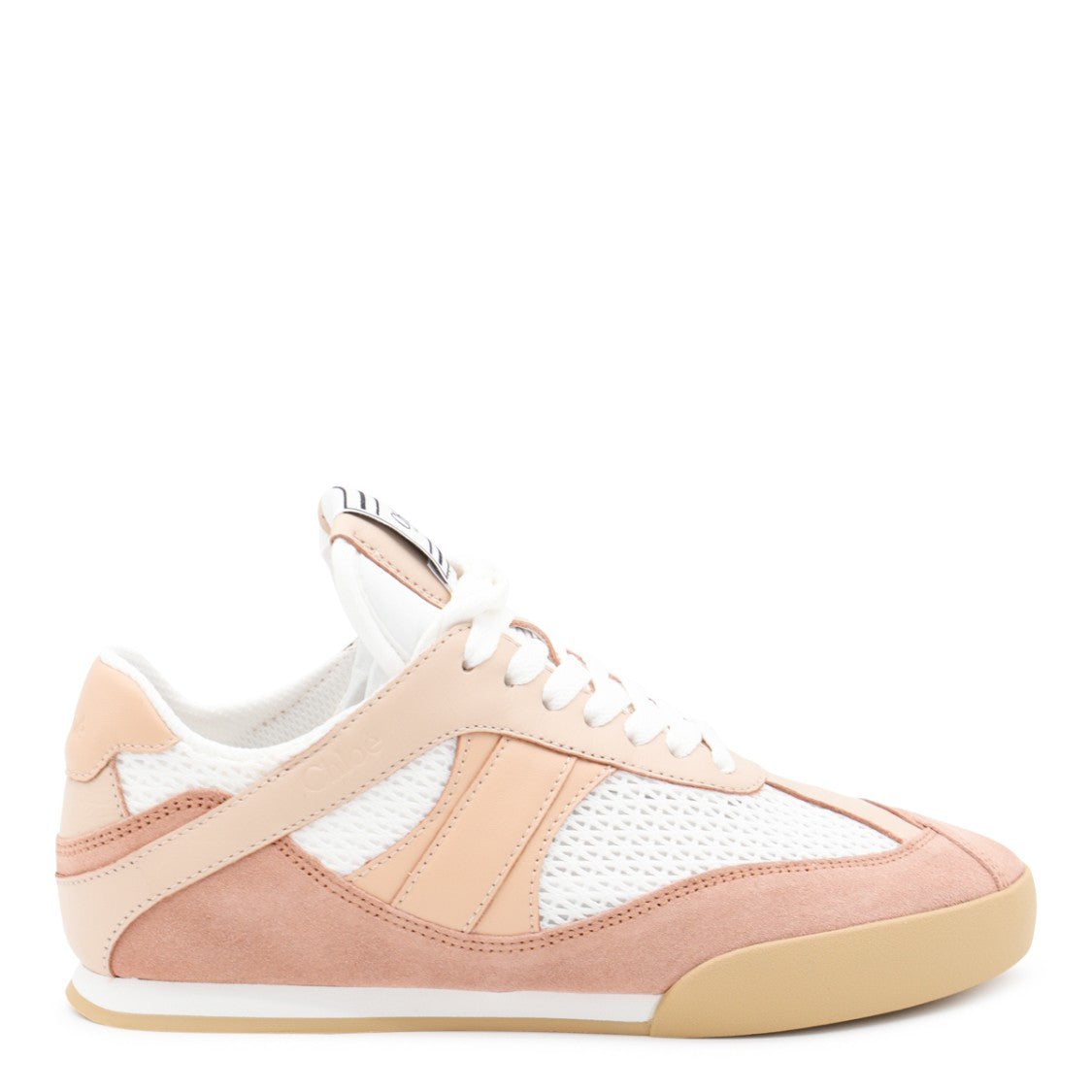 Chloé White And Light Pink Sneakers