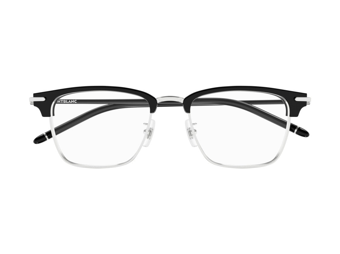 Montblanc Silver Mb0409o Black Half-Rim Eyeglasses