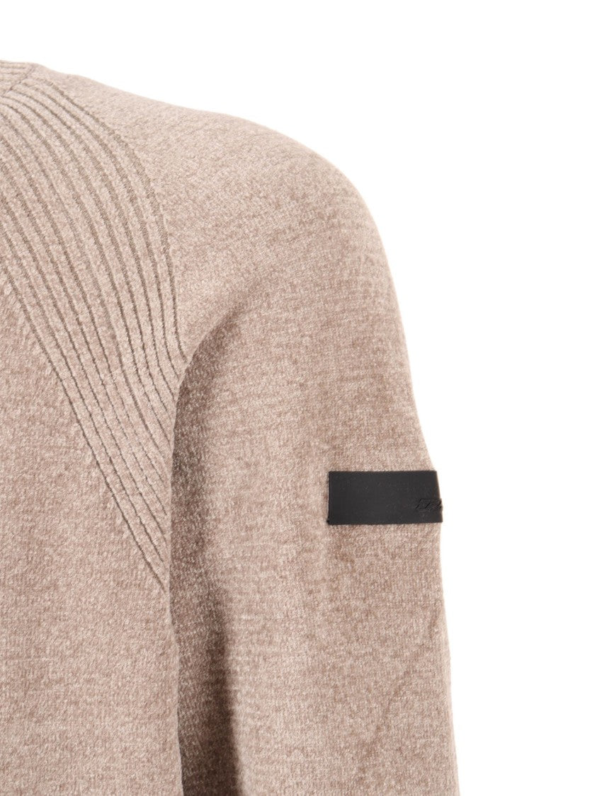 Rrd Velvet-Textured Knit Sweater With Ribbed Detailing