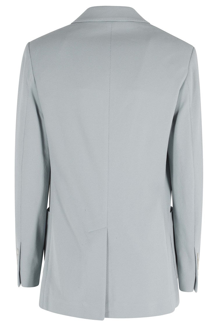 Circolo 1901 Blue Masculine Jacket Ox Honeycomb Double-Breasted Cotton Blazer