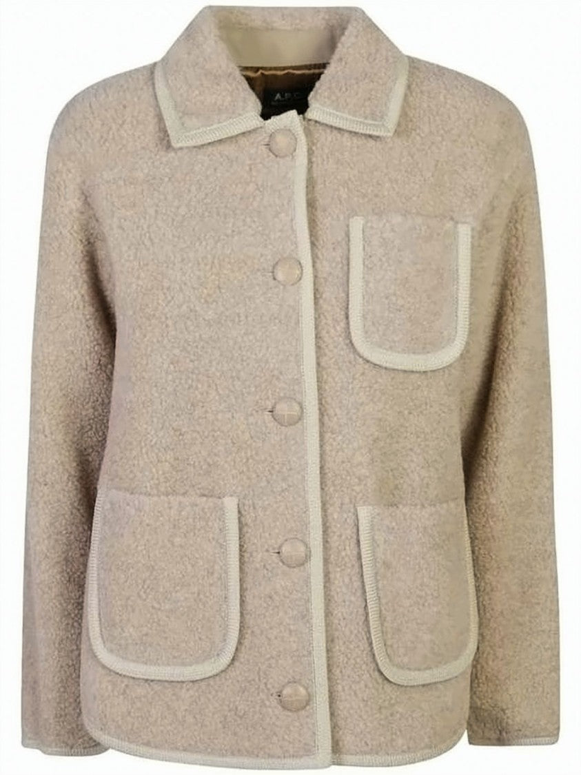 A.P.C. Textured Wool Jacket With Boxy Silhouette