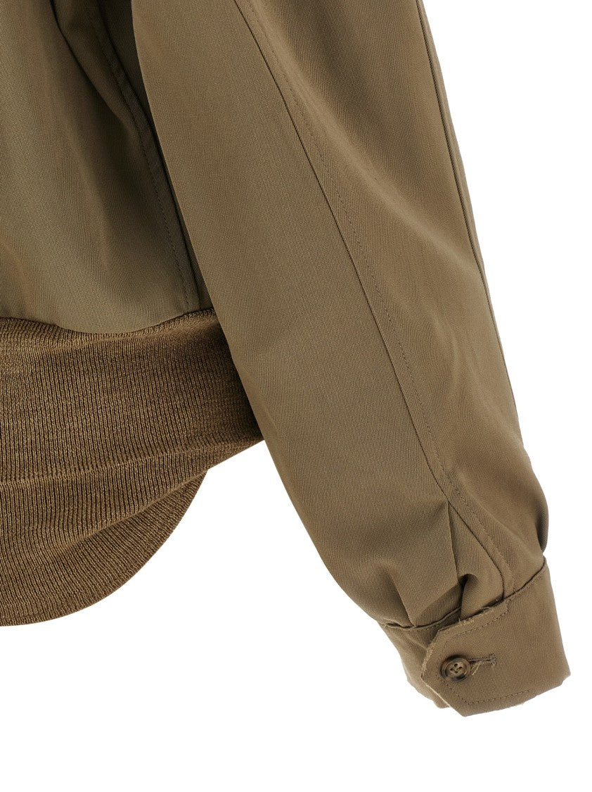 Maison Margiela Cropped Wool Caban Jacket With Shirt Collar And Pleated Back Detail
