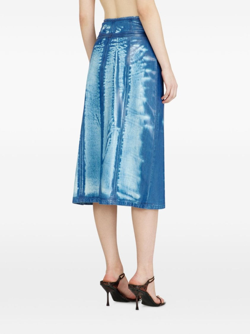 Diesel Tie-Dye Effect Knee-Length Silk And Nylon Skirt