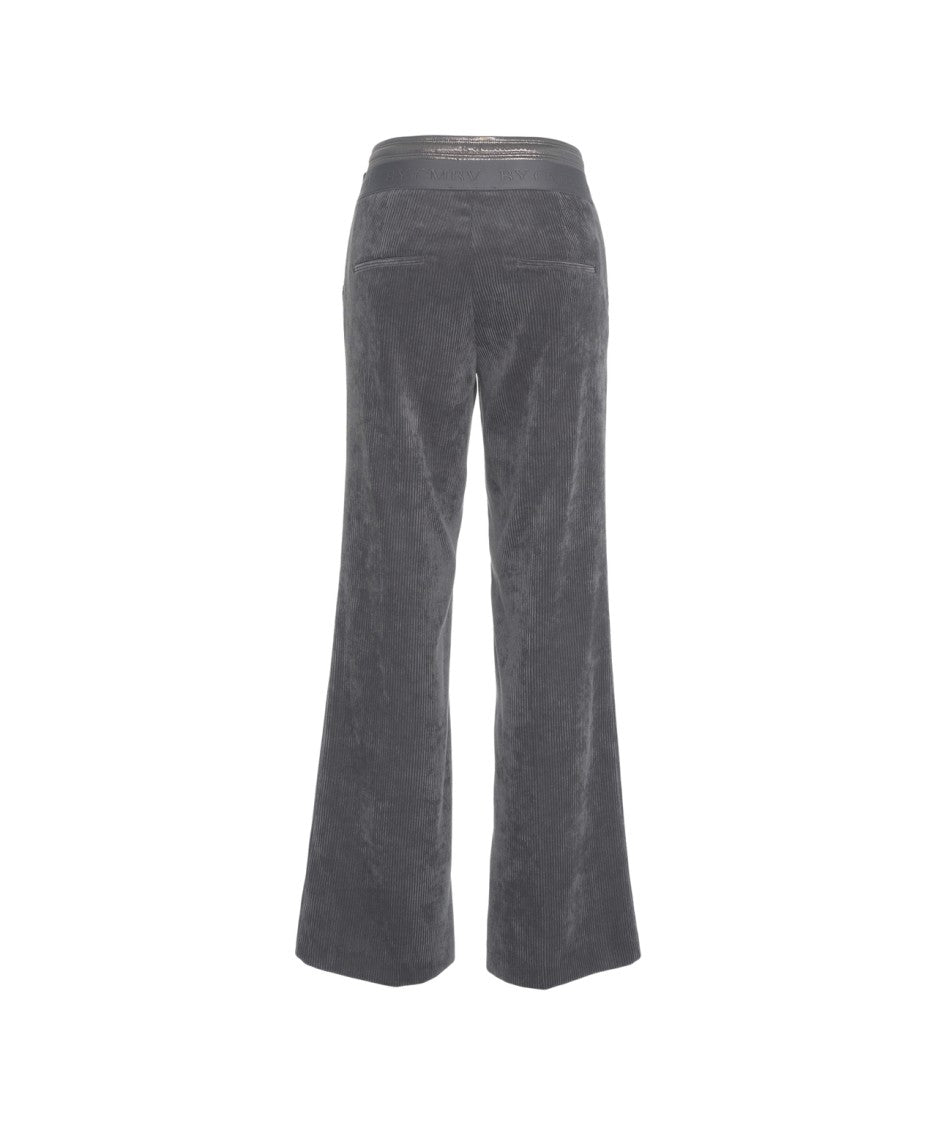 Cambio Wide-Leg Corduroy Trousers With Adjustable Waistband