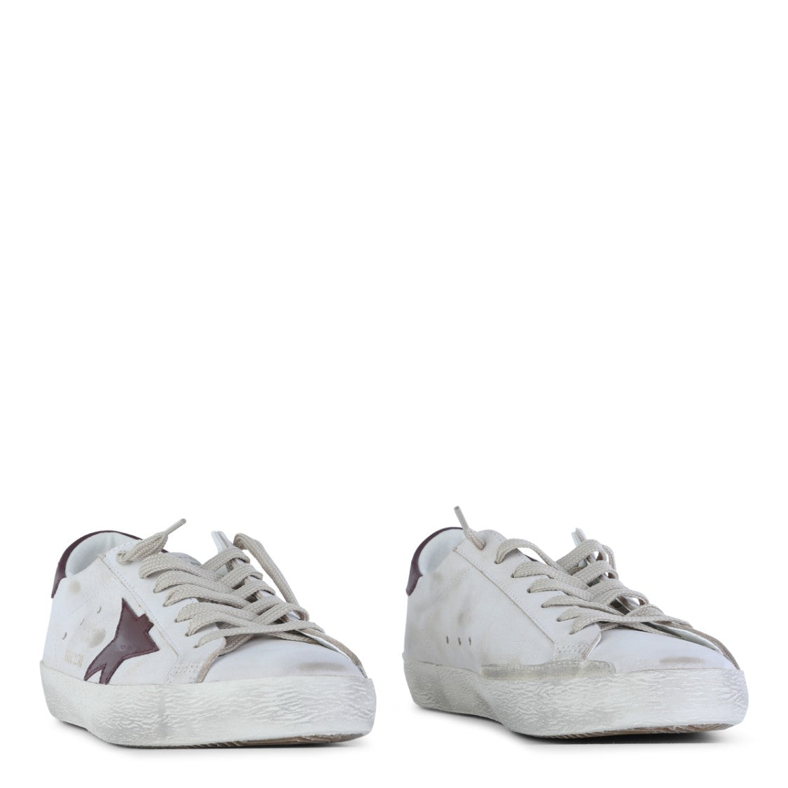 Golden Goose Distressed White Leather Sneakers