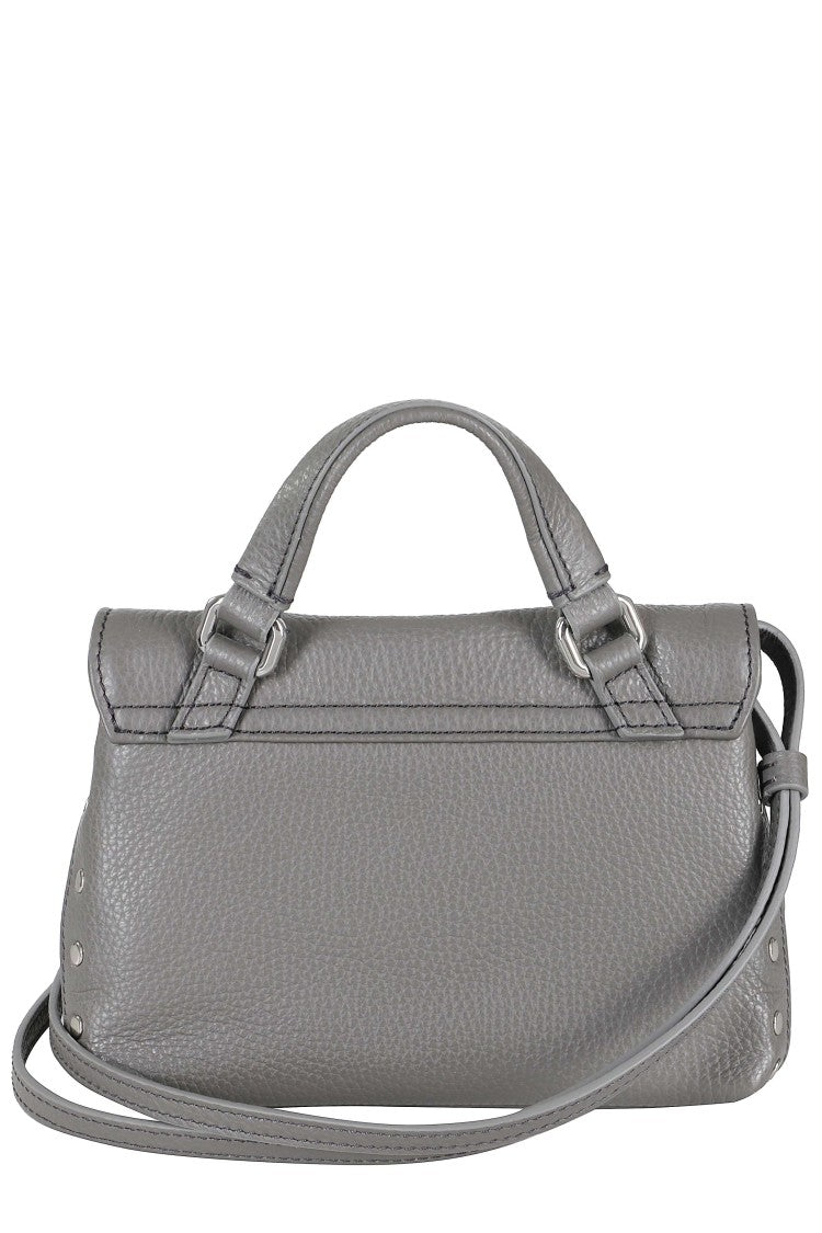 Zanellato Grey Postina Daily Baby Miniature Swivel Leather Shoulder Bag