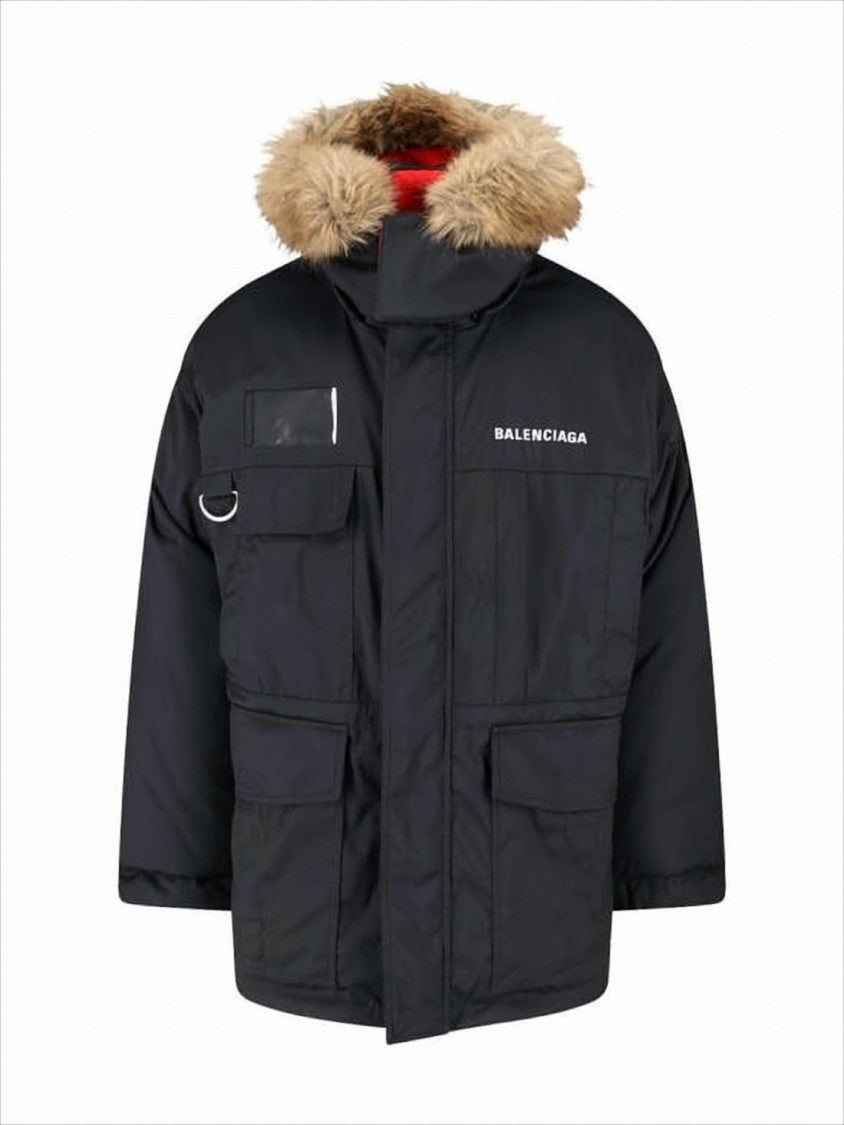 Balenciaga Down Jacket With Detachable Fur-Trimmed Hood