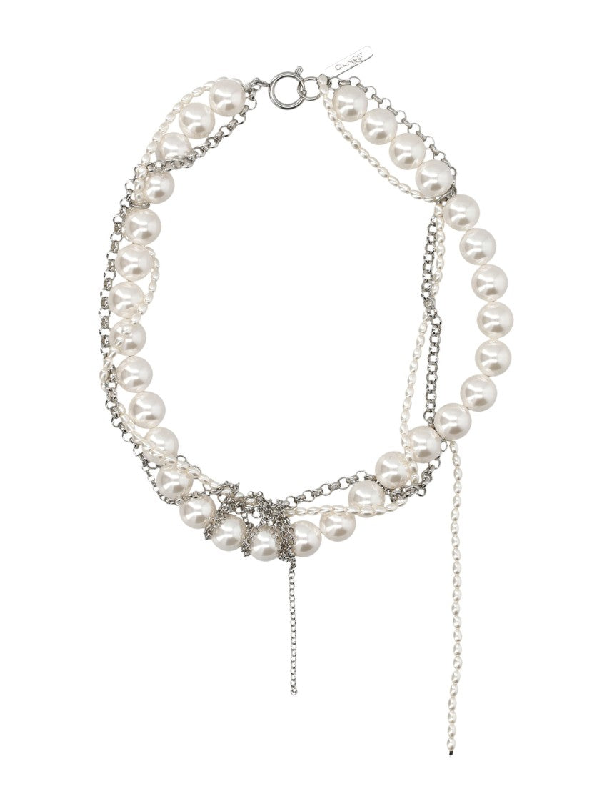 Justine Clenquet Nicole Silver-Plated Pearl Multi-Layered Choker