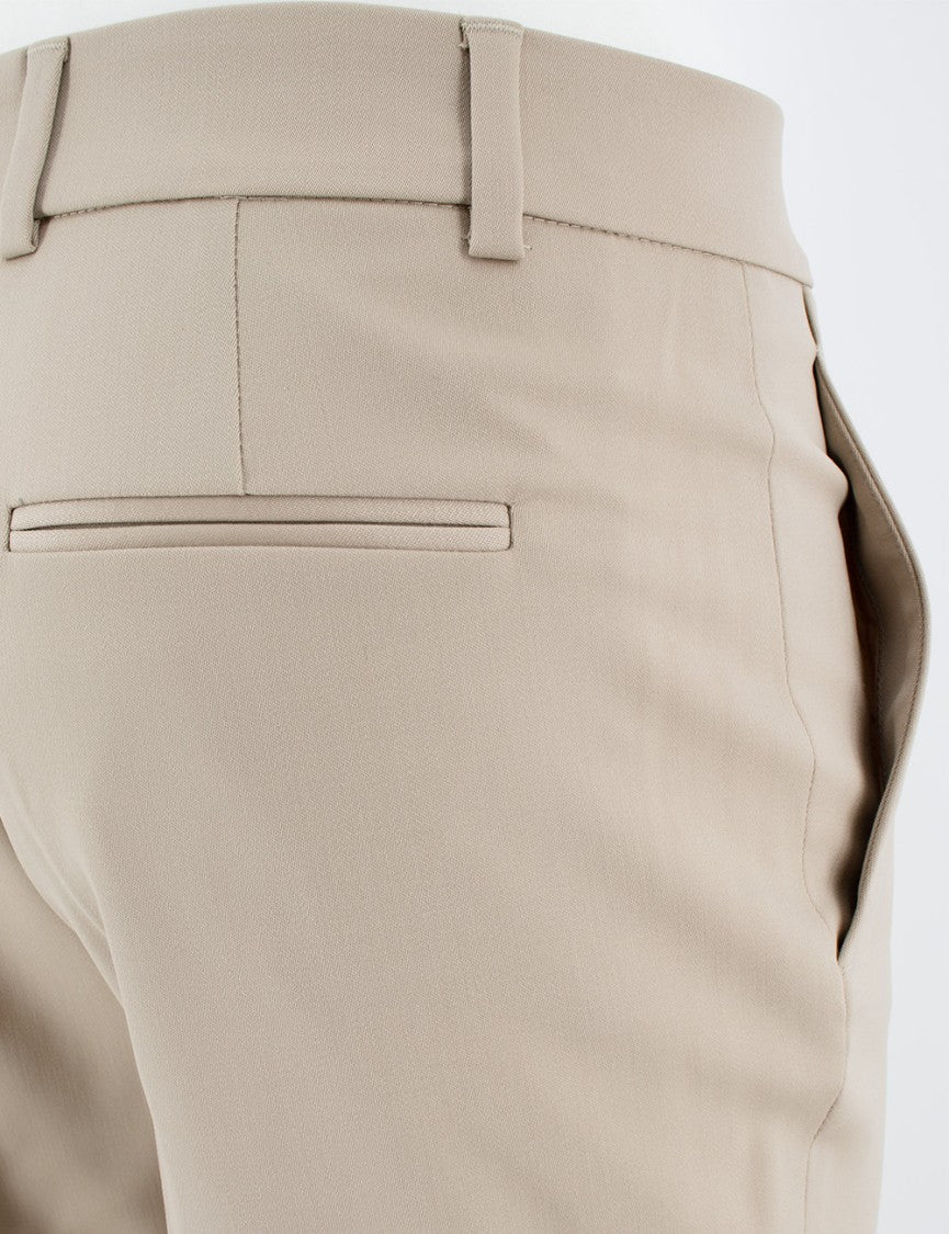 Kiton Beige Stretch Wool Trousers