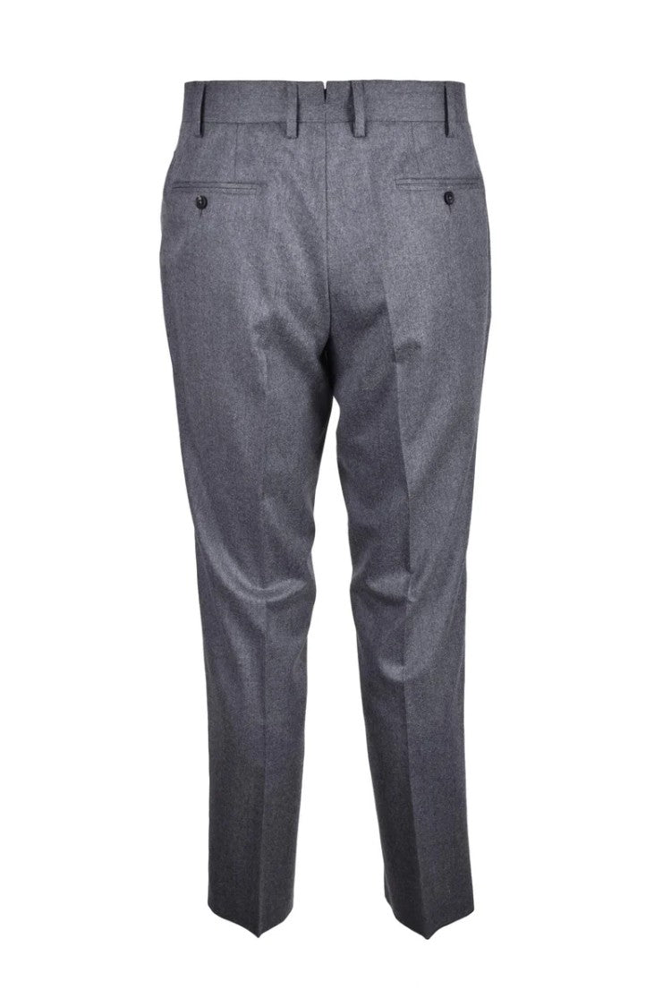 Giampaolo Tailored Grey Trousers With Classic Fit And Refined Details