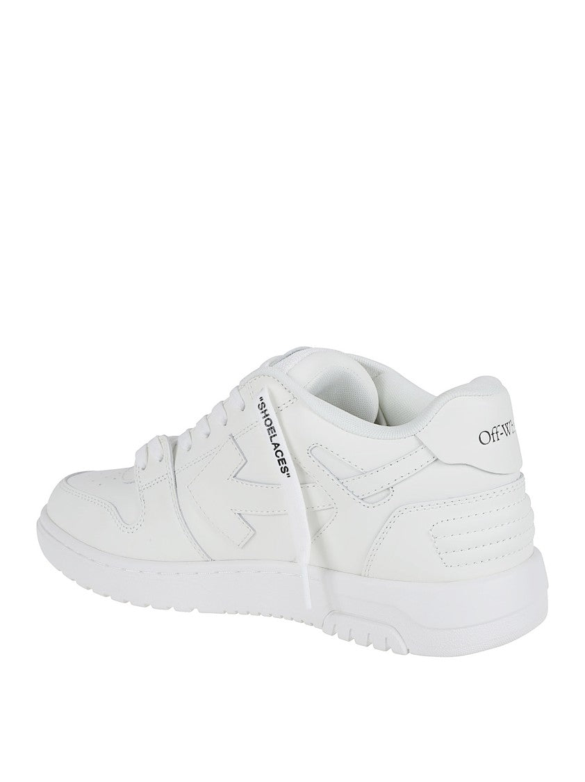Off-White Low-Top Leather Sneakers With Detachable Patch