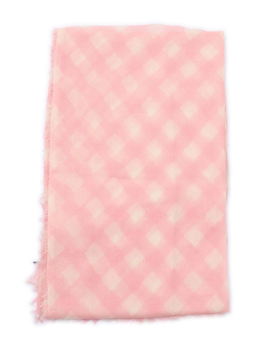 Faliero Sarti Check Pattern Cashmere Scarf With Frayed Edges