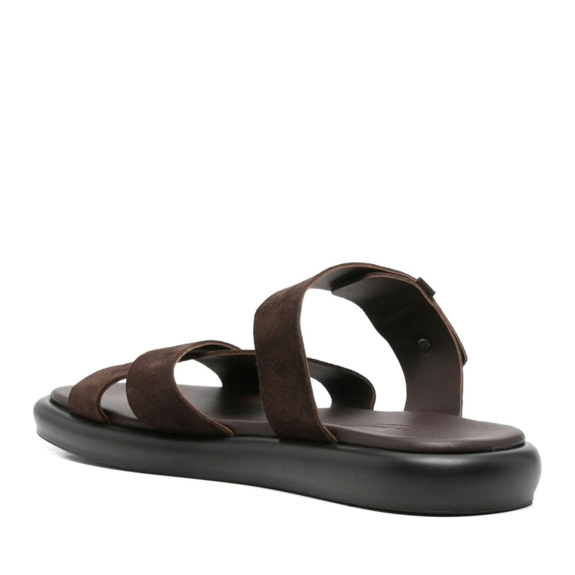 John Harrison Brown Crisscross Strap Suede Slippers