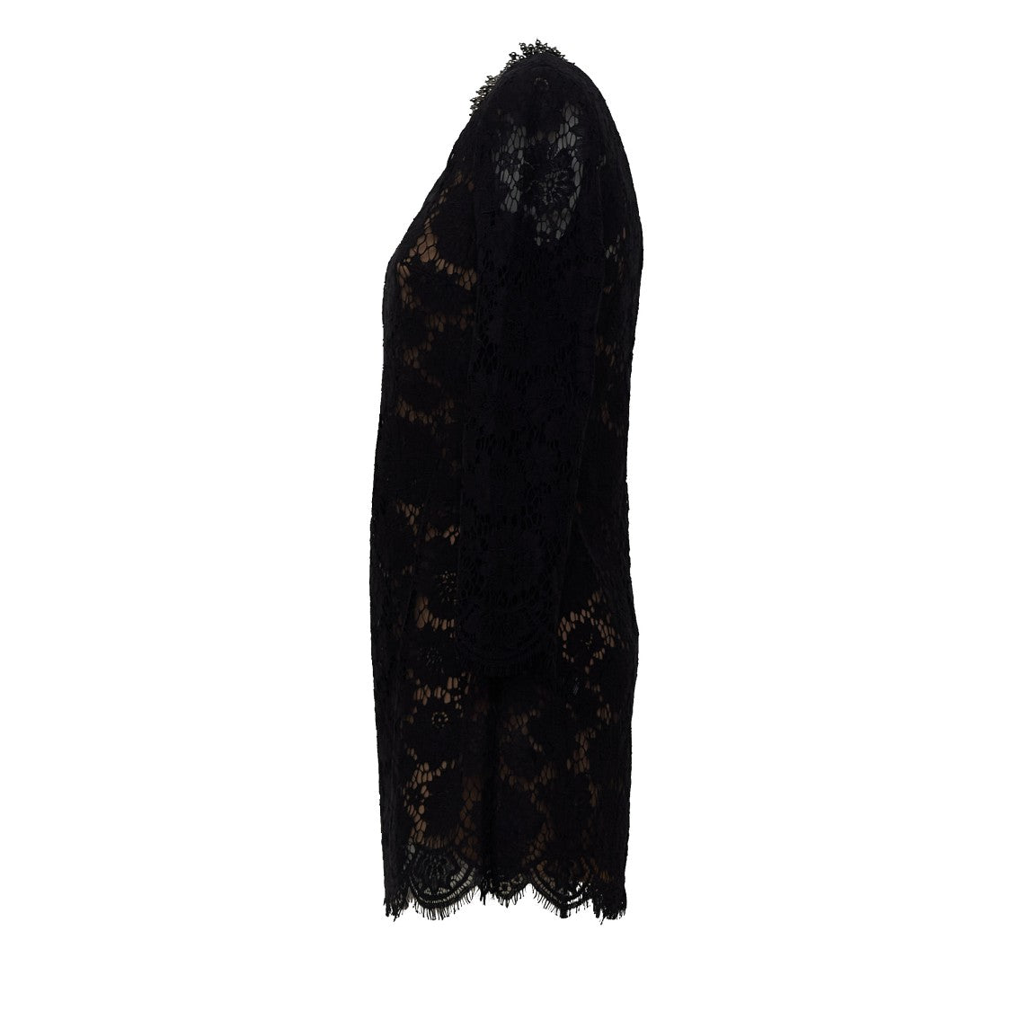 Self-Portrait Black Lace Contrast Slip Mini Dress