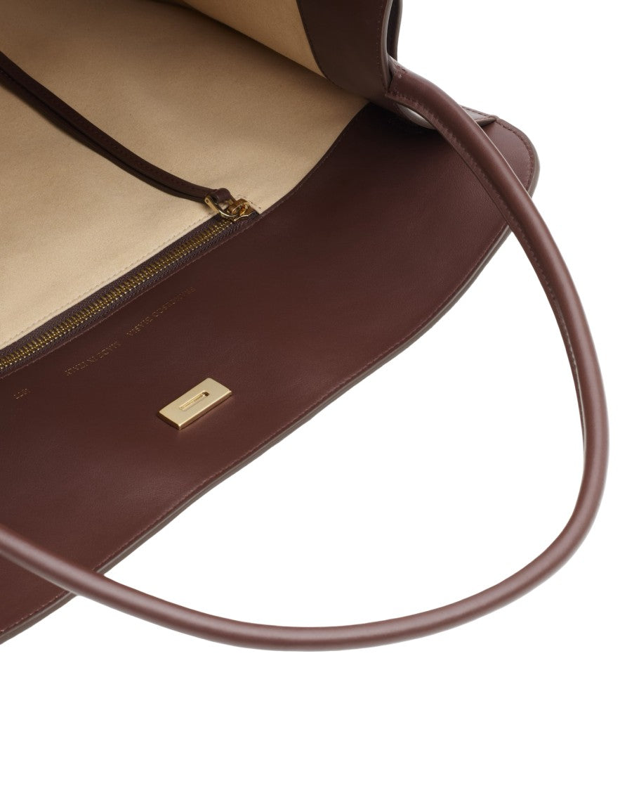 Biasia Trapezoidal Suede Handbag With Gold-Tone Hardware