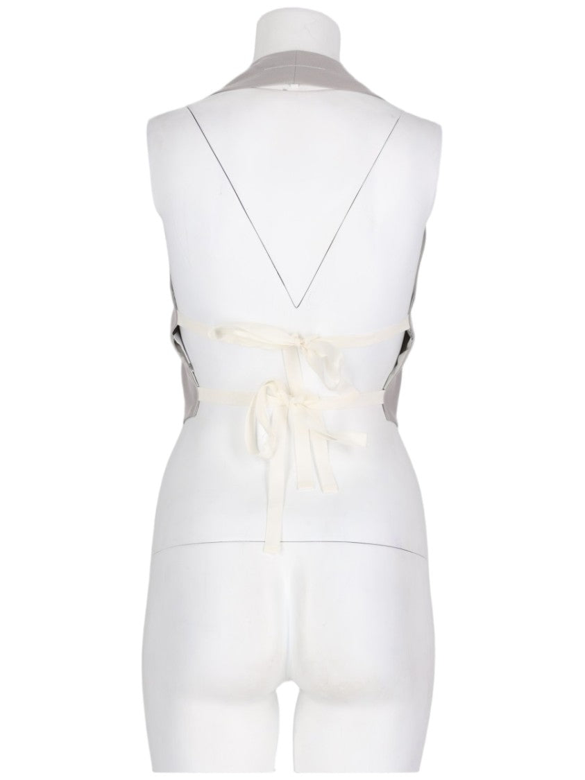 Mm6 By Maison Margiela Grey Tailored Back-Closure Wool-Blend Vest