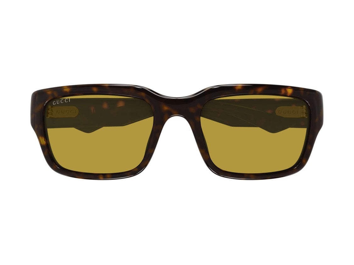 Gucci Gg2240s Amber Lens Oversized Tortoiseshell Square Sunglasses