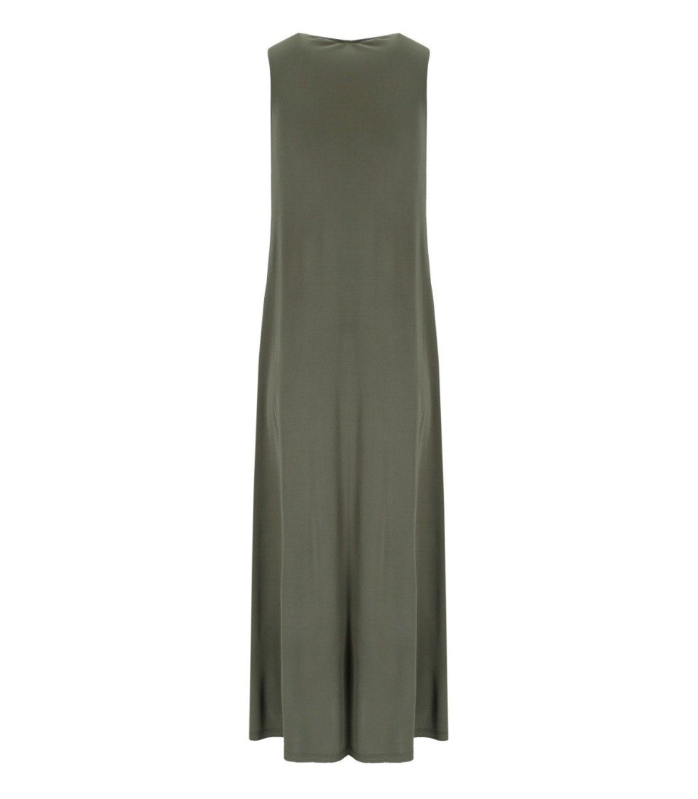 Max Mara Accento Khaki Green Long Dress