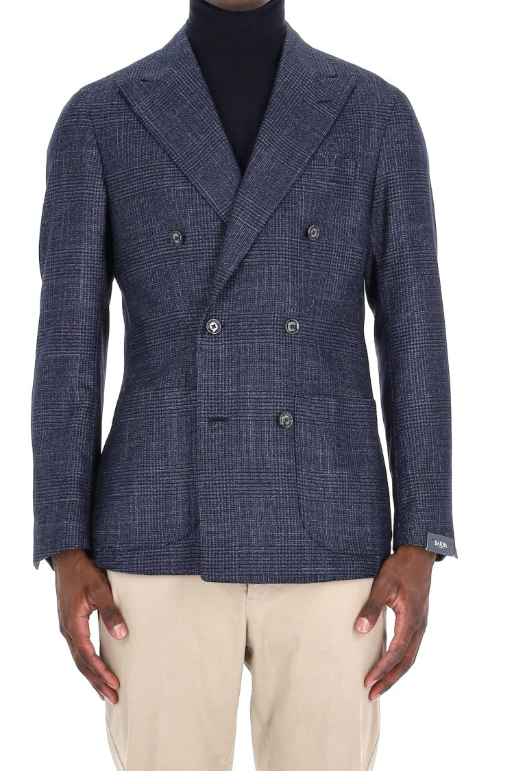Barba Montecarlo Line Prince Of Wales Wool-Silk-Cashmere Jacket