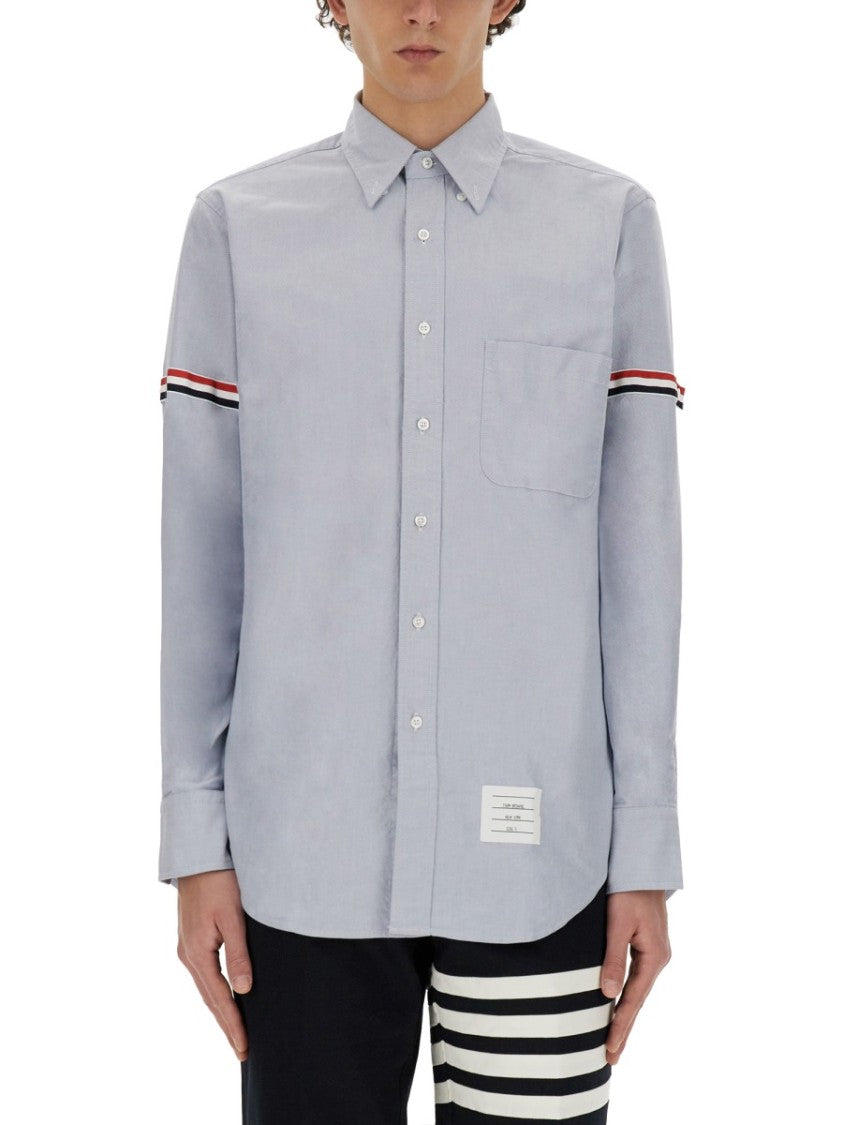 Thom Browne Striped Bands Cotton Button-Down Shirt
