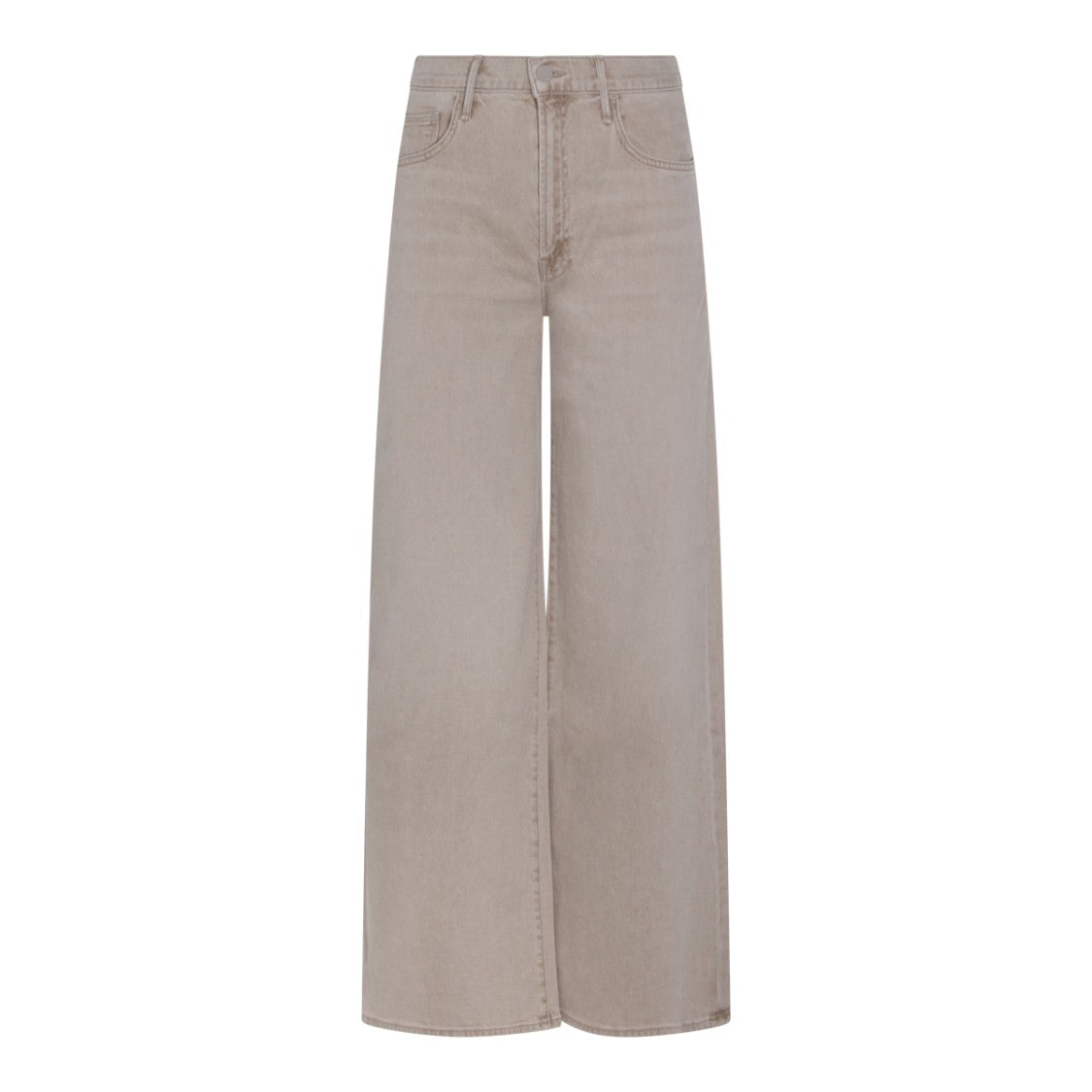 Mother Straight-Leg Beige Jeans With