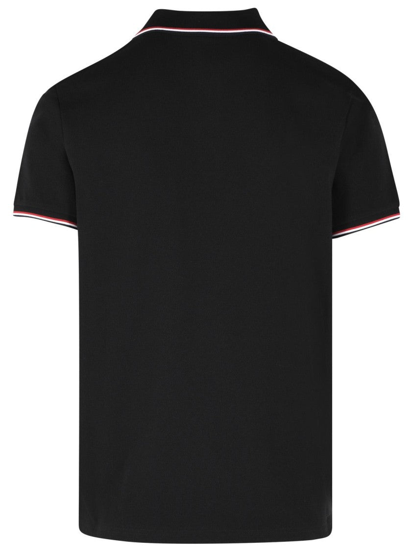 Moncler Black Cotton Polo Shirt