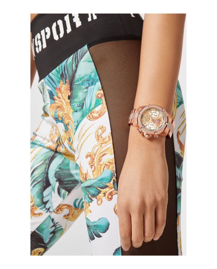 Plein Sport Chronograph Watch With Rose Gold Case And Bracelet