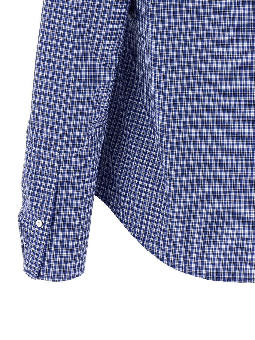 Miu Miu Check-Print Cotton Poplin Button-Down Shirt With Mother-Of-Pearl Closure